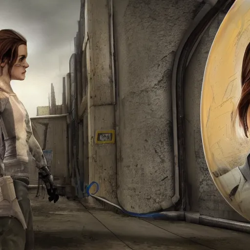 Prompt: Emma Watson in Half-Life 2