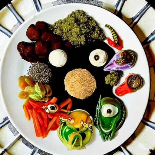 Image similar to a plate of alien food