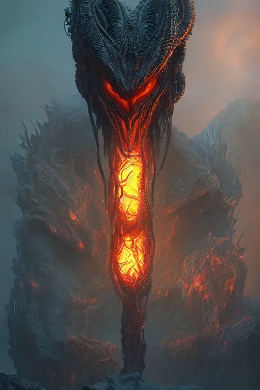 Image similar to fire Elemental creature, lovecraftian creature, dramatic lighting, cinematic, establishing shot, extremly high detail, foto realistic, cinematic lighting, post processed, concept art, artstation, matte painting, style by eddie mendoza, raphael lacoste, alex ross