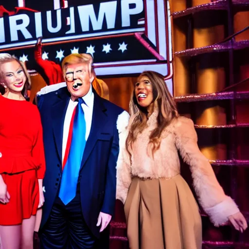 Prompt: Photo from the premiere of Donald Trump The Musical on broadway