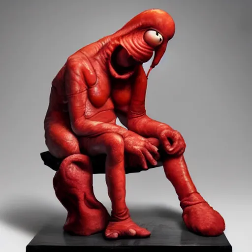 Prompt: doctor zoidberg marble sculpture by caravaggio, stunning detail