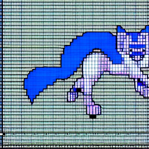 Prompt: a blue fox, game sprite 8-bit pixel art