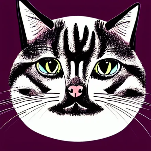 Prompt: Tim Mcdonagh illustration of a cute cat