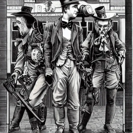 Image similar to Steampunk Ghostbusters, 1884,