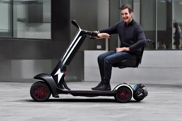 Prompt: a mobility scooter designed by lamborghini