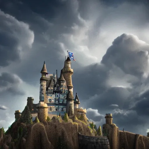 Image similar to castle made of clouds, impressive details, ultra resolution, 8k,