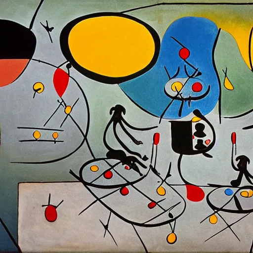 Prompt: by joan miro, by tony northrup in greece insane. a beautiful sculpture of a group of monkeys playing backgammon. the monkeys are seated around a table, with some of them appearing to be deep in concentration while others appear to be playing more casually.