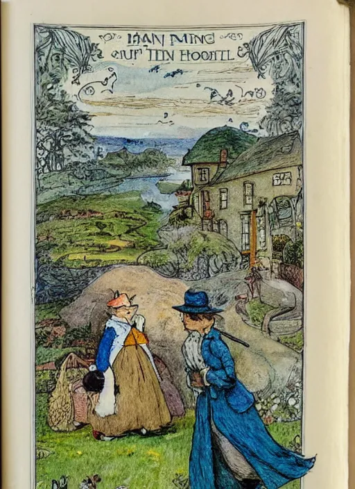 Image similar to half morning, half night, half moon, half sun, illustrated by peggy fortnum and beatrix potter and sir john tenniel