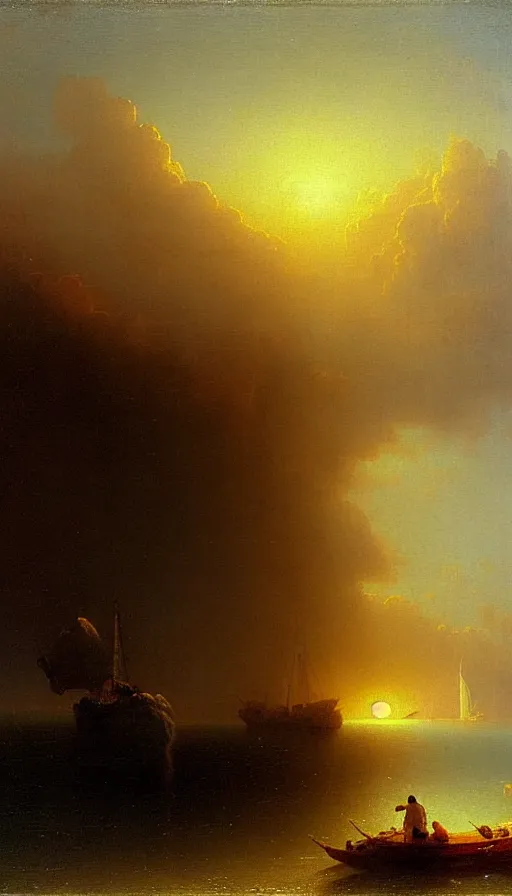 Image similar to the two complementary forces that make up all aspects and phenomena of life, by Ivan Aïvazovski,