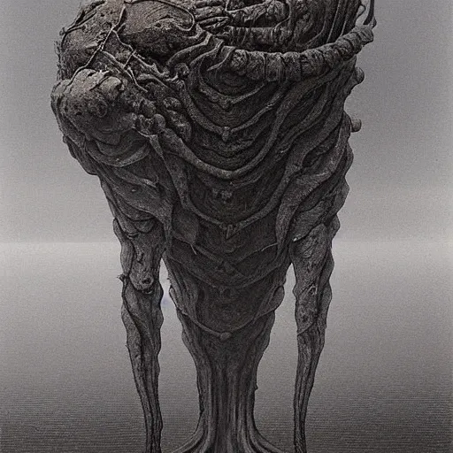 Image similar to an insectoid alien creature, by zdzislaw beksinski