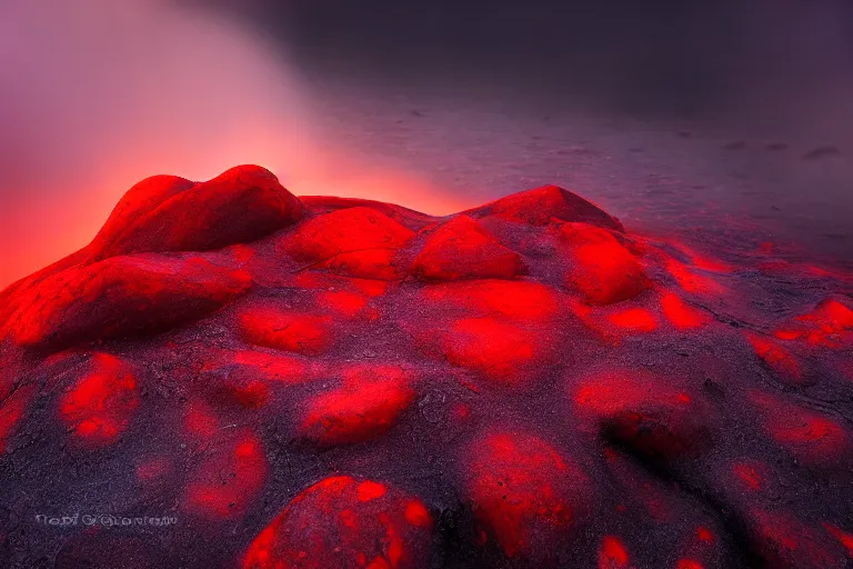 Image similar to hot red and black coals, closeup photo by Ted Gore,