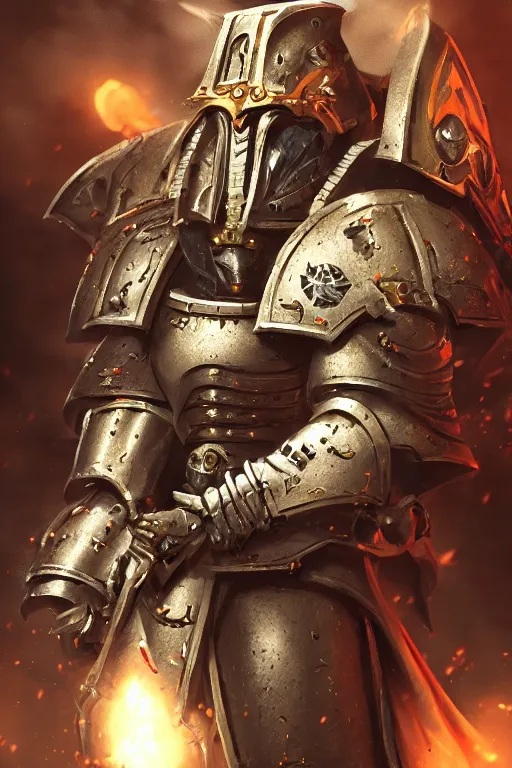 Image similar to armor portrait heros warhammer 4 0 k horus heresy fanart - the primarchs emperor by johannes helgeson animated with vfx concept artist & illustrator global illumination ray tracing hdr fanart arstation zbrush central hardmesh 8 k octane renderer comics stylized