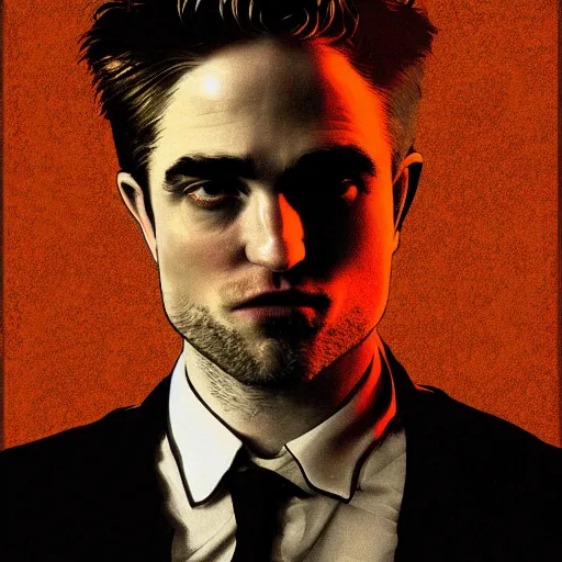 Image similar to robert pattinson as a godfather, digital art