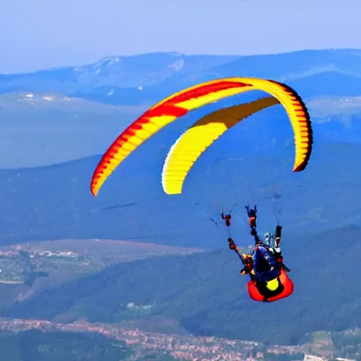 Image similar to a baby flying in a paraglider