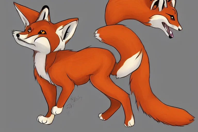 Image similar to an anthropomorphic fox, fursona!!! by don bluth, by kawacy, trending on artstation, full body