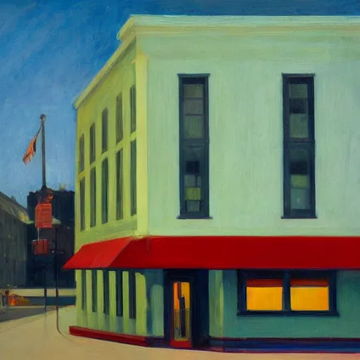 Prompt: a dental office painted by edward hopper