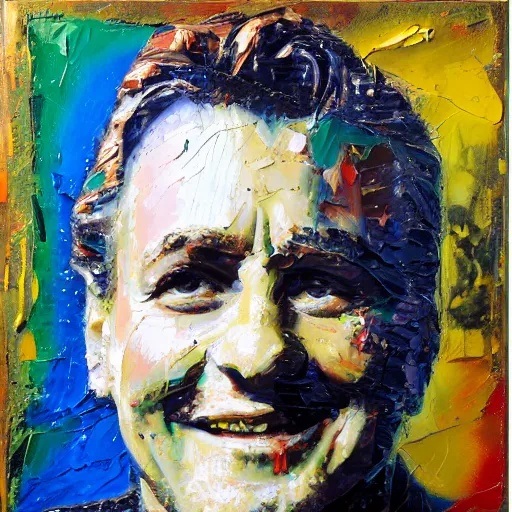 Prompt: oil paint impasto reliefs of famous people