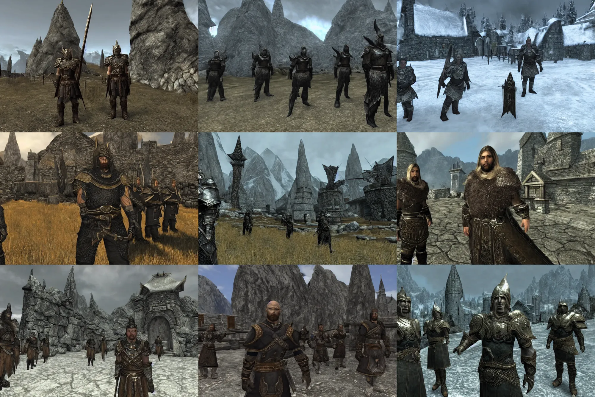 Prompt: still image of sg - 1 as whiterun guards in skyrim, unreal engine