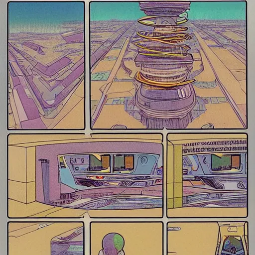 Prompt: The grand internet junctions as imagines by Jodorowski and drawn by moebius