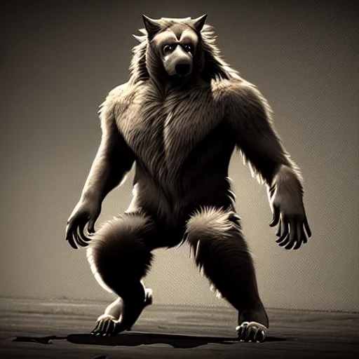 Image similar to cute handsome cuddly werewolf from van helsing unreal engine hyperreallistic render 8k character concept art masterpiece