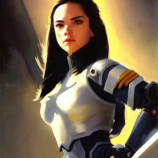 Prompt: greg manchess portrait painting of armored x - 2 3 laura kinney as overwatch character, medium shot, asymmetrical, profile picture, organic painting, sunny day, matte painting, bold shapes, hard edges, street art, trending on artstation, by huang guangjian and gil elvgren and sachin teng