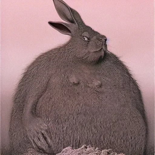 Prompt: Big Chungus by Zdzisław Beksiński