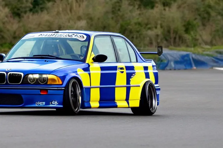 Image similar to minion drifting an e36 bmw