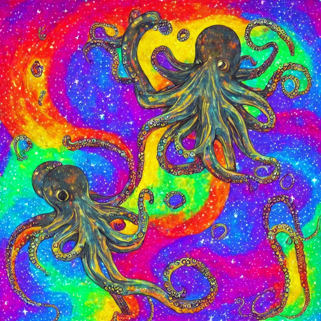 Image similar to rainbow cosmic octopus