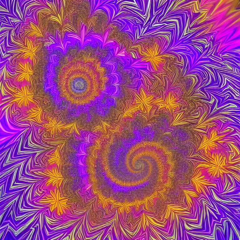 Image similar to symmetrical generative art of a psychedelic sonic wave swirl fibonacci mandelbulb kaleidoscope in muted colors, perfect symmetry