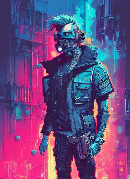 Prompt: cyberpunk mercenary by josan gonzalez splash art graphic design color splash high contrasting art, fantasy, highly detailed, art by greg rutkowski