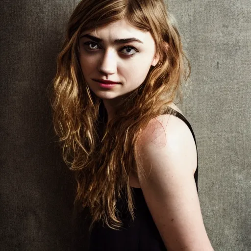 Prompt: a masterpiece portrait photo of a beautiful young woman who looks like a imogen poots, symmetrical face, random background scene