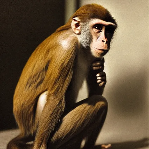 Image similar to a monkey using the telephone in 1800, realistic, 35mm photograph