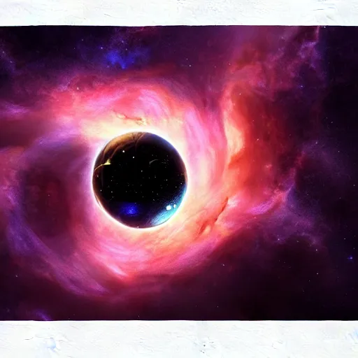 Prompt: earth and black hole in nebula, digital, artstation, detailed intricate ink illustration, heavenly atmosphere, digital art, overdetailed art, concept art, complementing colors, trending on artstation, cgstudio, the most beautiful image ever created, dramatic, subtle, details, award winning artwork, beautiful scenery