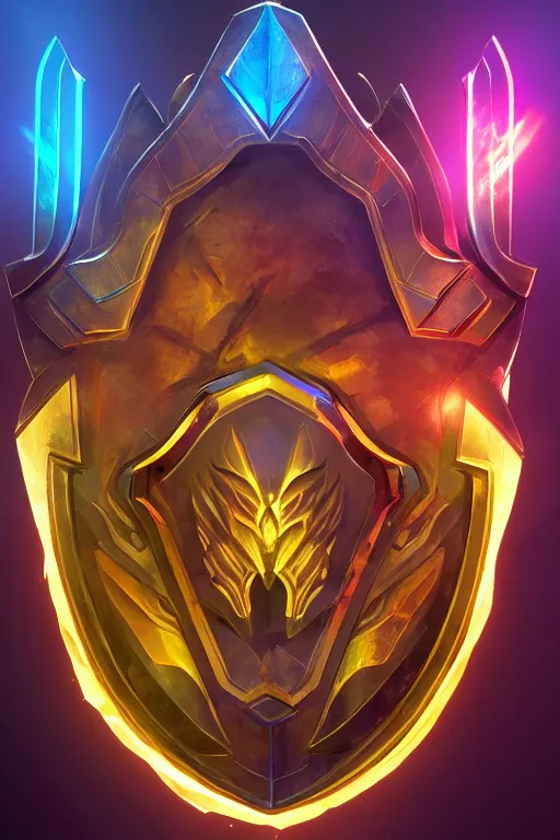 Image similar to shield fantasy epic legends game icon stylized digital illustration radiating a glowing aura global illumination ray tracing hdr fanart arstation by ian pesty and katarzyna da „ bek - chmiel