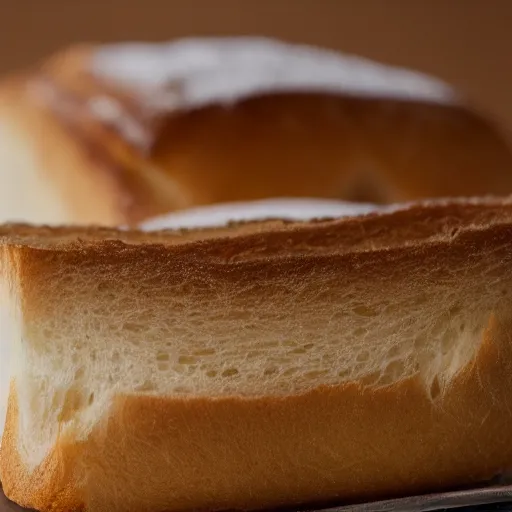 Prompt: extremely detailed close up of a piece of white bread