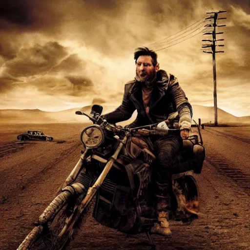 Prompt: Lionel Messi in Mad Max Fury Road, cinematic, sharp focus, movie still, atmospheric, 8k,