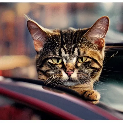 Image similar to cat eating a car, photorealistic, studio