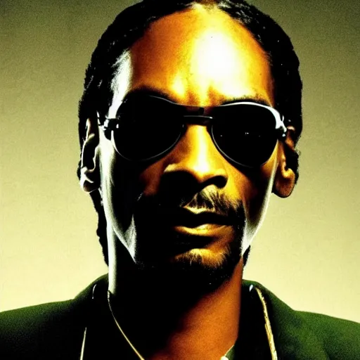 Image similar to snoop dogg as neo from the matrix, movie poster, highly detailed, matrix background