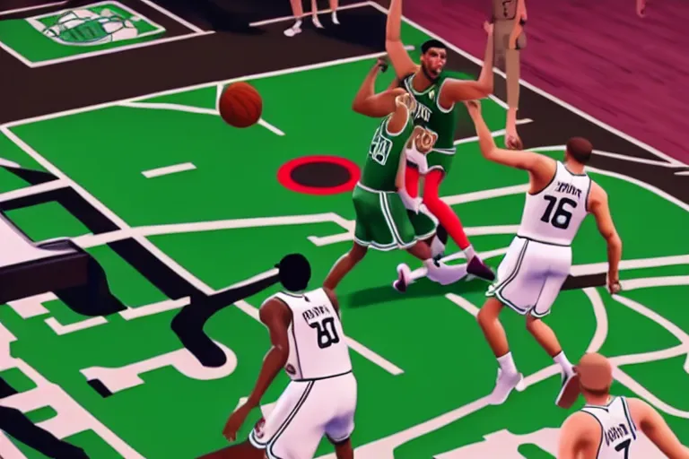 Image similar to boston celtics jayson tatum kicking down door gta 5