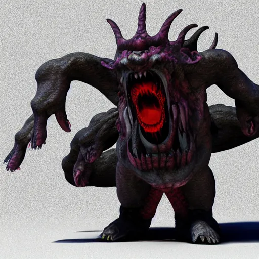 Prompt: monster demon, 3 d rendered