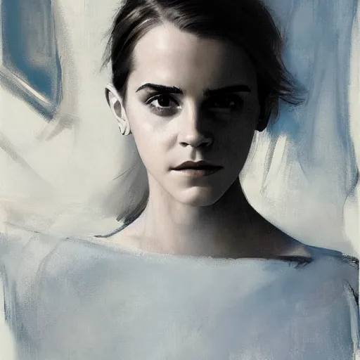 Image similar to emma watson by Retna by Richard Schmid by Jeremy Lipking by moebius by atey ghailan