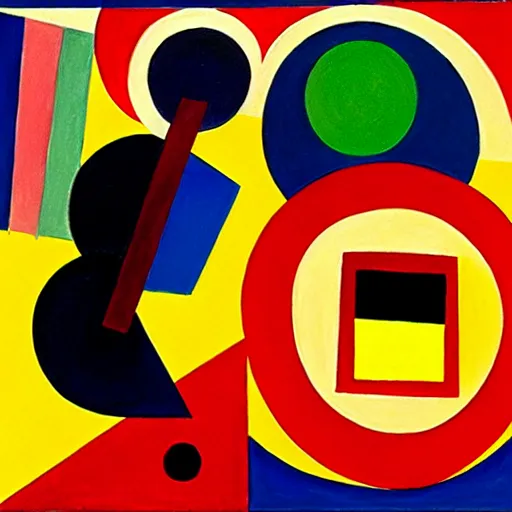 Prompt: melancholic complex suprematism painting of quetzalcoatl working on an sphere machine in height by malevich, throwing hard long shadows in complex construct room by oskar schlemmer, edward hopper vibe, liminal space, oil on canvas