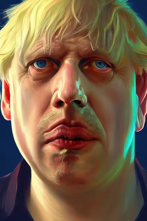 Image similar to Boris Johnson as an X man, visible face, realistic portrait, gold and blue, highly detailed, digital painting, artstation, concept art, smooth, sharp focus, illustration, cinematic lighting, art by artgerm and greg rutkowski and alphonse mucha