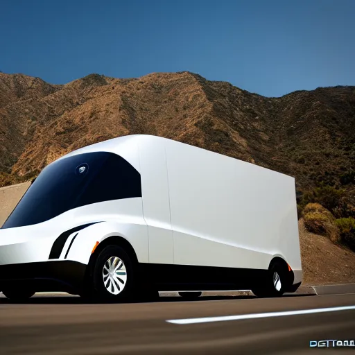 Image similar to photograph, Tesla Cybertruck, by Pete Biro, press release, cinematic, malibu canyon, 8k, depth of field, bokeh. debadged