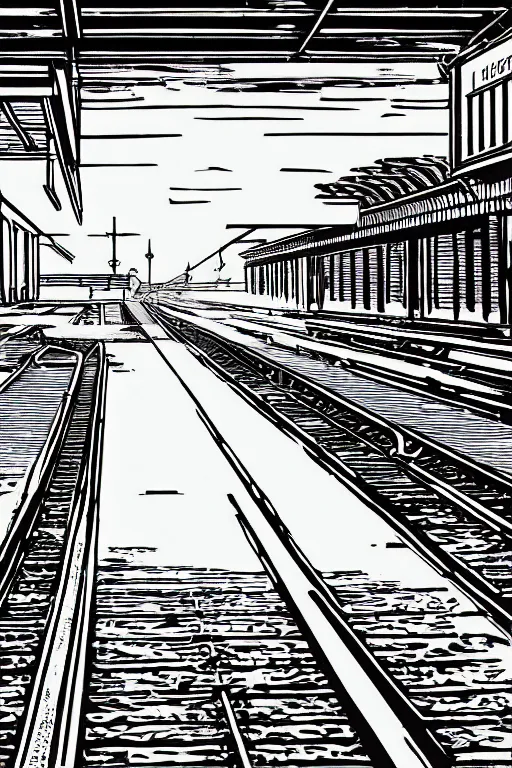 Prompt: a beautiful reduction linocut print on mulberry paper of york station platform, 8 k, frostbite 3 engine, cryengine, dof, trending on artstation, digital art, crepuscular ray, by gail brodholt