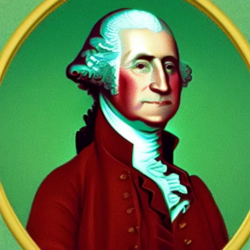 Image similar to extremely buff socialist george washington in green utopia nightmare