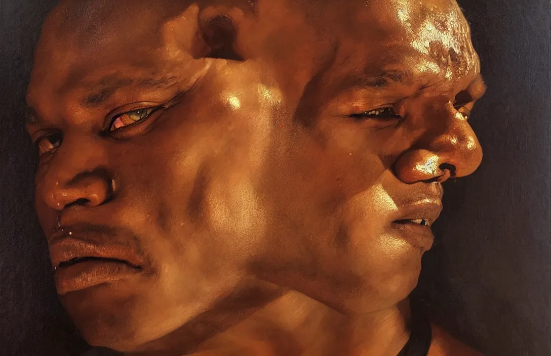 Prompt: portrait of israel adesanya!!!!!!!!!!!!!!!!!!!!!!!!!!!, detailed face, detailed painting, epic lighting, by ilya repin, phil hale and kent williams