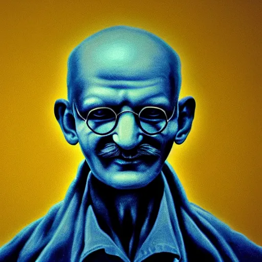 Image similar to Nuclear Gandhi, extremely detailed, award-winning art, trending on Artstation