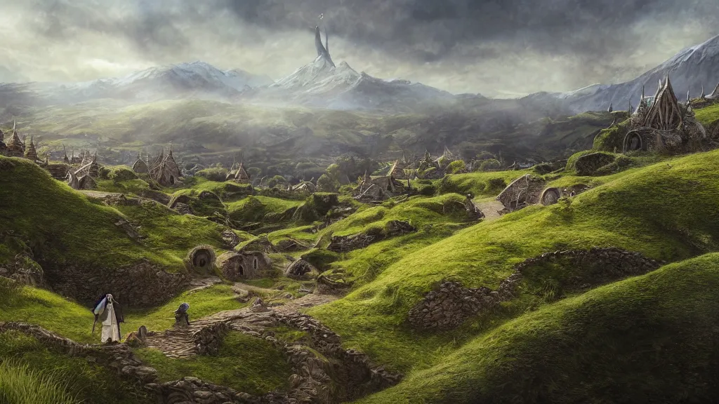 prompthunt: hill overlooking a viking city, fantasy, forested, large trees,  top down perspective, trending on art-station, high definition, dungeons  and dragons, award-winning art