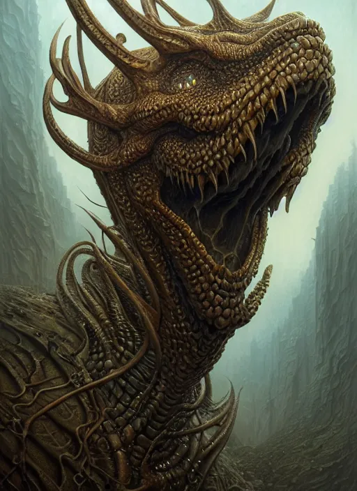 Prompt: closeup portrait shot of a hydra in a scenic dystopian environment, intricate, elegant, highly detailed, centered, digital painting, artstation, concept art, smooth, sharp focus, illustration, artgerm, tomasz alen kopera, peter mohrbacher, donato giancola, joseph christian leyendecker, wlop, boris vallejo